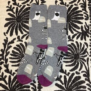Halloween Cat Ghost Mummy Skeleton Tombstone Socks